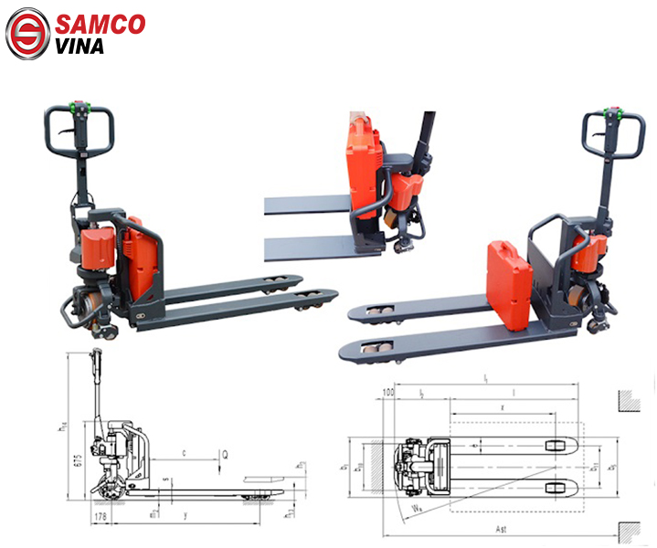 cấu tạo xe nâng tay điện pte15