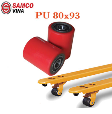 bánh xe nâng tay PU 80x93mm