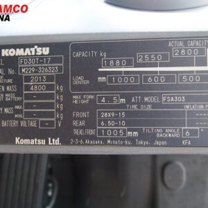 thông số xe nâng dầu komatsu 3 tấn
