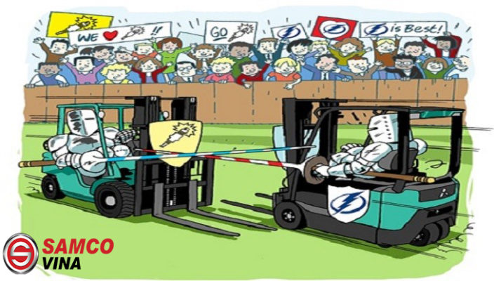 so sánh xe nâng diện và xe nâng dầu