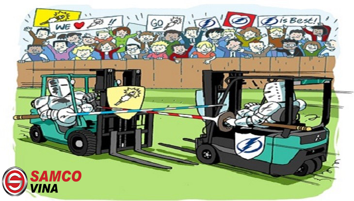 So sánh xe nâng điện và xe nâng dầu