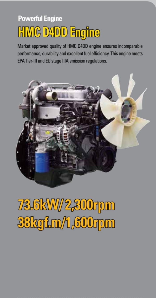 Xe nâng dầu Huynhdai 6 tấn có động cơ HMC D4D mạnh mẽ