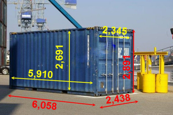 Kích Thước Container 20 feet Cao (HC)
