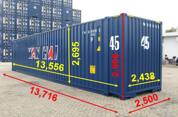 Kich thuoc container 45 feet